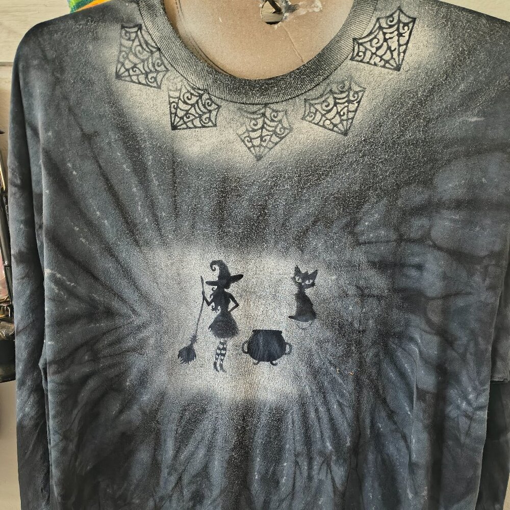 Gothic, witchy theme, custom, hand-made long-sleeve women's shirt